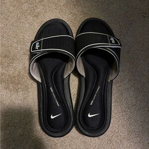 Nike Black Slide Sandals with Textured Footbed